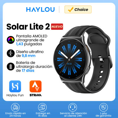 HAYLOU Solar Lite 2 Smartwatch Pantalla AMOLED de 1,43 pulgadas Monitoreo de salud 24 horas Más de 150 modos deportivos Llamadas de voz Reloj inteligente 1ATM