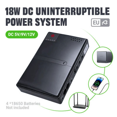 Alimentación de respaldo UPS 18W fuente de alimentación CC ininterrumpida DC1018L 5V 9V 12V enchufe de la UE enrutador óptico Monitor de gato cargador teléfono celular