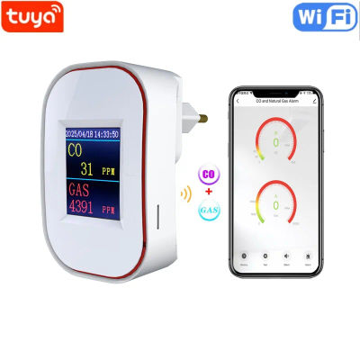 Tuya Smart Life-Detector de monóxido de carbono, GAS naturales, CO, WIFI, CH4, metano, fuga de Combustible, alarma de casa, Monitor remoto