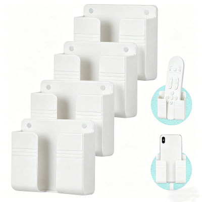 Soporte de pared para teléfono móvil, soporte de carga para teléfonos móviles, caja de almacenamiento adhesiva para control remoto, color blanco, sin perforaciones, 1/2/4/6/8 unidades