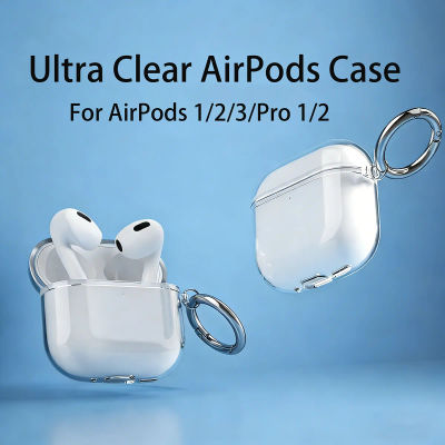 Funda Transparente de TPU Suave para Auriculares con Anillo Metálico para Airpods Pro 2 3 2.ª Generación Air Pods 4 3 1 3.ª Gen. Accesorios