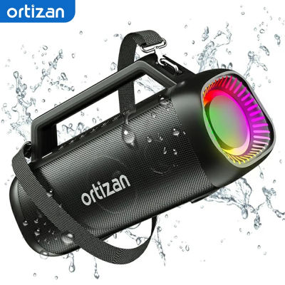 Altavoces Inalámbricos Bluetooth Ortizan: Altavoz Potente de 80W (Pico) con Bajos, Batería de 10400mAh, 20H de Reproducción, Resistente al Agua IPX7, Altavoces Grandes para Obras, Exteriores, Taller,