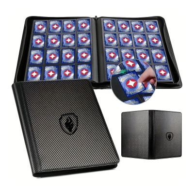Carpeta para Tarjetas Coleccionables de 1024 Bolsillos, Carpeta Premium con 16 Bolsillos para Tarjetas, Álbum para Tarjetas con Carga Lateral para Deportes y Juegos