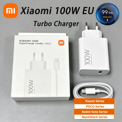 Cargador rápido turbo original Xiaomi de 100W EU con cable de 1M 6A y adaptador USB para mi 17 Max POCO X7 X8 F7 F8 Pro Ultra, cable tipo C