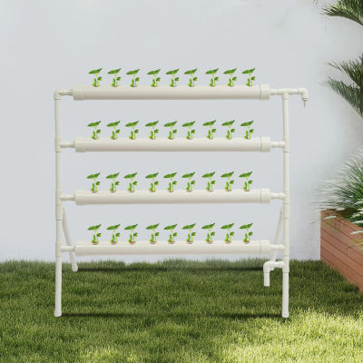 Bymaocar-Kit de cultivo de sitio hidropónico, 36 agujeros, 4 tubos, sistemas de cultivo de plantas sin tierra, flujo de cultivo de aguas profundas, jardín con bomba