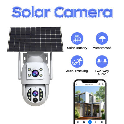 Cámara Solar Exterior Jooan 4K, Cámara de Vigilancia de Doble Lente, Batería de Bajo Consumo, Detección de Movimiento PIR, Seguimiento Automático, Monitor CCTV