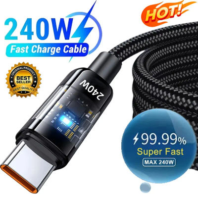 Cable de carga súper rápida USB a tipo C de 240W, QC 3,0, pantalla Digital LED, cargador de teléfono, Cable de datos para Samsung, Xiaomi, Huawei, OPPO