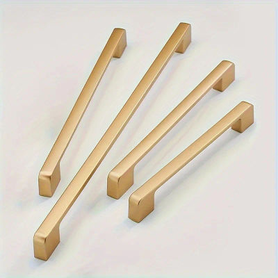Tiradores elegantes de aleación de aluminio dorados mate, tiradores de cajones y armarios pintados duraderos para cocina y muebles, 1-12 Uds.