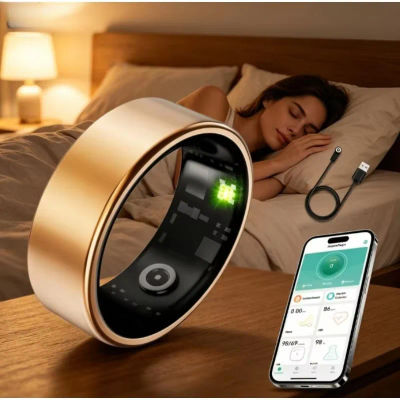 Anillo Inteligente con Monitor de Salud para Mujeres y Hombres, Rastreador de Actividad Física con Oxígeno en Sangre, Sueño y Conteo de Pasos