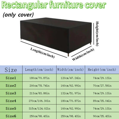 Cubierta para muebles de Patio de varios tamaños, protección UV, cubierta para muebles a prueba de nieve, se adapta a mesa rectangular, uso en todas las estaciones