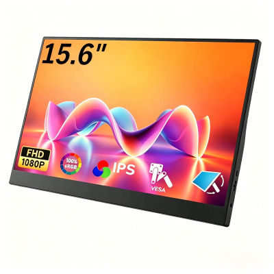 Monitor Portátil Amoudo de 15.6 Pulgadas 1920x1080P, Extiende la Pantalla, Panel LCD IPS, Soporte Penhole, VESA, USBC, Mini HDMI, Pantalla Móvil