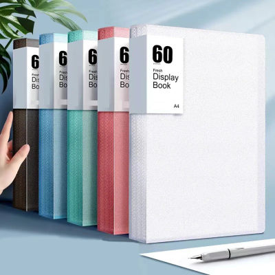 Carpeta de almacenamiento A4 de 60 páginas, duradera y moderna con paneles de vista clara, colección de colores Morandi, ahorro de espacio organizado