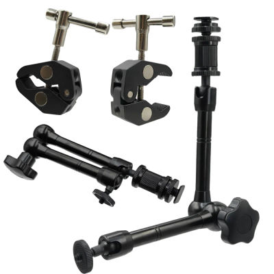 Brazo Mágico Articulado de Aleación de Aluminio de 11 Pulgadas con Clip Super Clamp para Cámara DSLR, Monitor LCD, Iluminación LED de Video