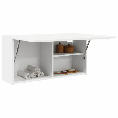 Mueble de Baño de Pared de Madera Blanca 80x25x40 Cm - Moderno y Duradero