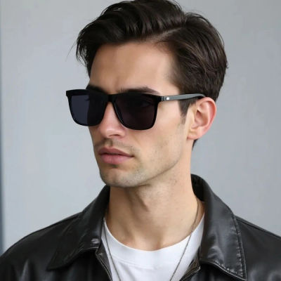Gafas de sol polarizadas cuadradas clásicas para hombre, gafas de sol de Metal de alta calidad, gafas de sol masculinas antideslumbrantes para exteriores, gafas de conducción de moda