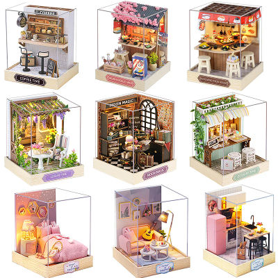 Nuevas casas de muñecas en miniatura, Kit de casa pequeña DIY, juguetes para habitación, decoraciones para el hogar y el dormitorio con muebles, casas de muñecas artesanales de madera