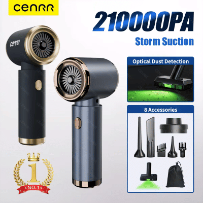 Aspiradora de Coche Portátil CENRR 210000PA, Aspiradora de Mano Inalámbrica con Gran Potencia de Succión, Potente Máquina de Limpieza de Coches
