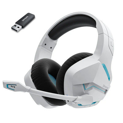 BINNUNE BW01 Auriculares inalámbricos para juegos para PC PS4 PS5 Playstation 4 5, 2,4G Auriculares inalámbricos Bluetooth USB para jugadores con micrófono