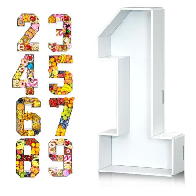 Caja contenedora para cupcakes, dulces rellenables con forma de número, flores, para boda, aniversario, fiesta de cumpleaños, decoración para Baby Shower
