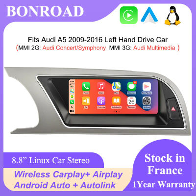 Pantalla de coche para Audi A5 2009-2016, sin cable, Carplay, Android, conexión de espejo, Airplay, Bluetooth, unidad principal