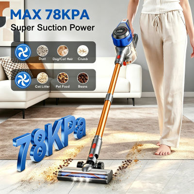 Aspiradora Inalámbrica Honki 78KPA con LED, Alta Potencia, Fuerte Succión, Aspiradora de Mano Húmeda y Seca para Pelo de Mascotas y Alfombras