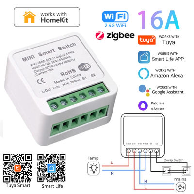 Interruptor inteligente Tuya ZigBee, dispositivo con Monitor de potencia, 16A, Control por voz, para Homekit, Siri, Alexa, Google Alice