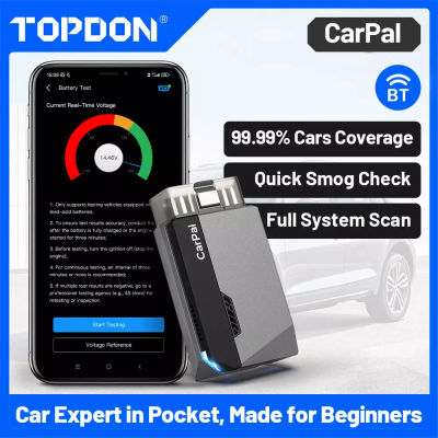 Escáner TOPDON Carpal OBD2 Bluetooth para coche herramienta de diagnóstico de todos los sistemas iOS Android Control de salud de vehículos 6 servicios de reinicio