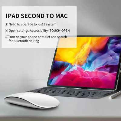 Ratón Inalámbrico Mágico de Modo Dual, Bluetooth, Táctil, Delgado, Recargable, Ergonómico para Macbook Air Pro, PC, Portátil, Co