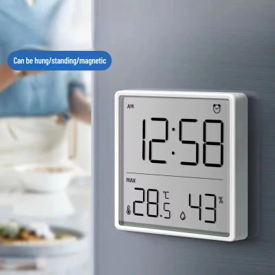Nuevo Termómetro Higrómetro Multifunción, Monitor Electrónico Automático de Temperatura y Humedad, Reloj, Herramientas de Termometría para el Hogar
