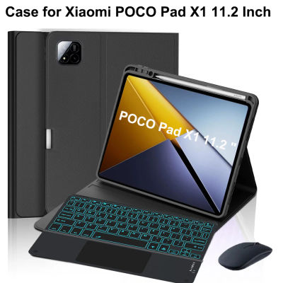 Funda para Xiaomi POCO Pad X1 de 11.2 pulgadas, funda con teclado Bluetooth para POCO Pad X1 de 11.2