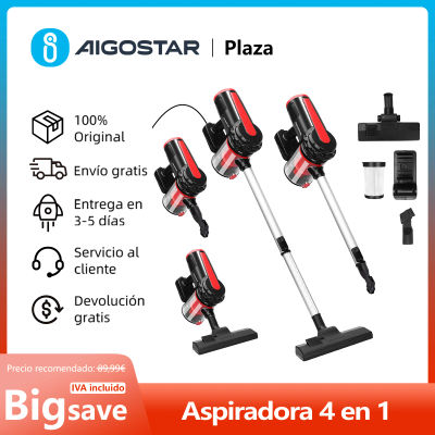 Aspiradora con Cable, Succión Potente 16KPa Aspiradora Vertical, Cable de 6m, 4 en 1 de Mano sin Bolsa, Incluye 4 Accesorios