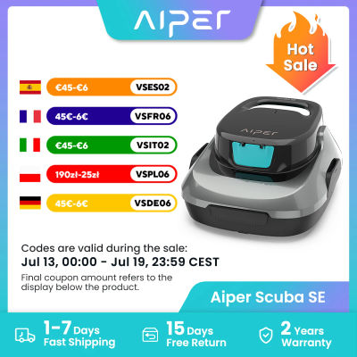 Robot Limpiador de Piscinas Inalámbrico Aiper Scuba SE Reacondicionado, Aspiradora Inteligente para Piscinas con Autoparqueo