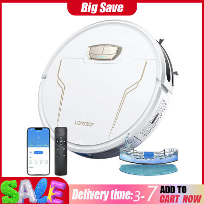 Robot Aspirador y Fregasuelos Laresar Evol 3S, 5000 Pa de Succión Potente, Control Inteligente por Aplicación, Robot para el Hogar con Autocarga