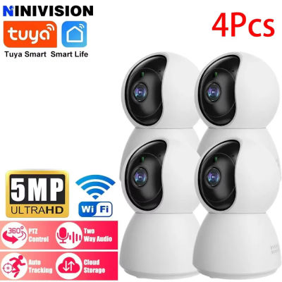 5MP Tuya 360 ° Cámara de Seguridad WIFI PTZ Smartlife para el Hogar, Mini PTZ de 5MP, 5 Megapíxeles, Seguimiento Automático, Visión Nocturna, Monitor para Bebés