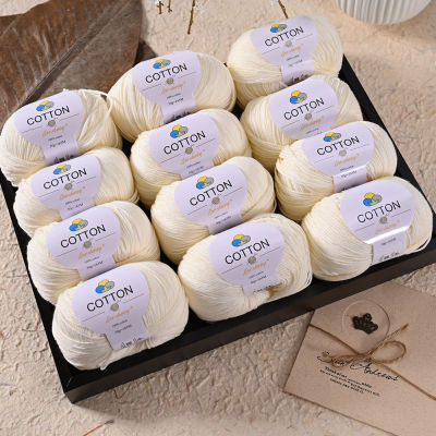 12 Ovillos de Hilo 100% Algodón, 600g, Hilo Suave para Tejer a Crochet, Set para Hacer Suéteres, Bufandas, Gorros, Muñecas y Mantas