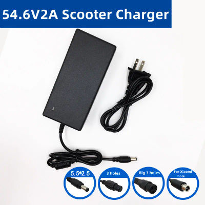 Cargador de 54,6 V 2A para cargador de batería de iones de litio de 48V, enchufe/conector CC para batería de vehículo de equilibrio de monopatín de litio de 48V 13S