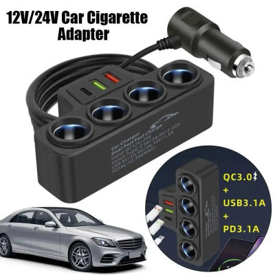 PD QC3.0 enchufe USB Dual 120W divisor de encendedor de cigarrillos de coche 12V 24V enchufe de cargador rápido adaptador de corriente de teléfono para coche DVR Dashcam