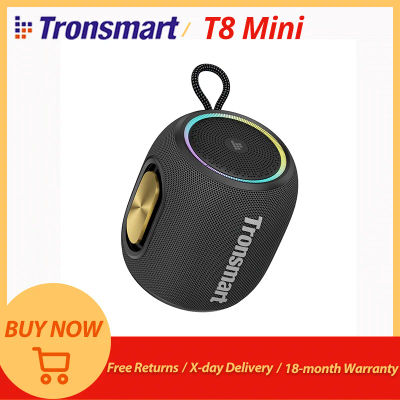 Tronsmart T8 Mini Altavoz Bluetooth Altavoz portátil con micrófono incorporado Audio de 360 grados Tiempo de reproducción 20H Control por aplicación para exteriores