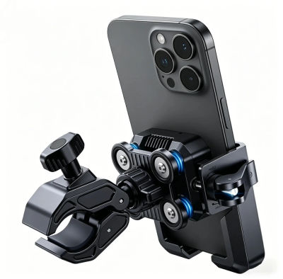 Soporte para Teléfono de Motocicleta, Compatible con Cámaras, 360° ° Soporte Giratorio para Teléfono de Bicicleta para Scooter Eléctrico, Bicicleta de Montaña y Bicicleta de Cross