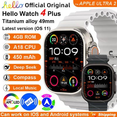 Smartwatch 2025 Original Hello Watch 4 Plus ULTRA 2 49mm 4G ROM NFC GPT GPS brújula reloj Bluetooth llamada reloj inteligente hombres 3 Plus