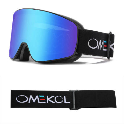 OMEKOL nuevas gafas de esquí antiniebla de doble capa, gafas para motos de nieve, gafas para deportes al aire libre, gafas para Snowboard y nieve