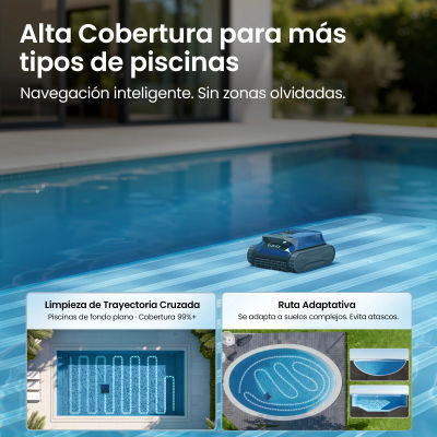Robot limpiafondos automático Gosvor LiteVac G1 para piscinas, limpia paredes, línea de flotación y plataformas, tiene una autonomía de 200 minutos, pesa solo 6,9 kg (15,2 lbs), está equipado con un