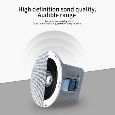 Altavoz de techo pasivo para baño, 2 pulgadas, 8 ohmios, 5 W, con orificio de 87 mm, resistente al agua, para instalar en el techo, con buena calidad de sonido, ideal para sistemas de música de fondo.