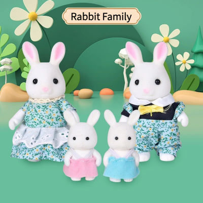 Familia de animales del bosque, muebles para casa de muñecas, dormitorio, cocina, baño, accesorios de muñecas de simulación en miniatura, juguetes DIY para niñas, 1/12