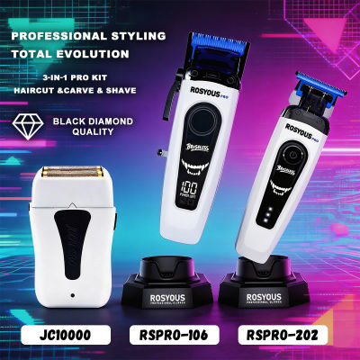 Juego de Cortadora de Pelo para Hombre JUCAI ROSYOUS con Base Cargadora, Máquina de Corte Profesional, Recortadora de Barba JC10000 RSPRO-106 620