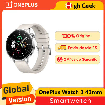 Versión global OnePlus Watch 3 Smartwatch de 43 mm Pantalla AMOLED de 1,32 pulgadas Hasta 60 horas de duración de la batería Wear OS by Google GPS NFC