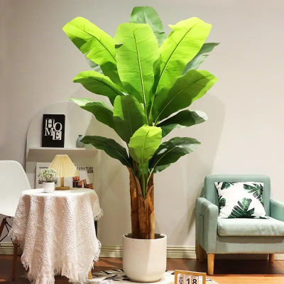 Planta de árbol de plátano Artificial de 180cm de altura, plantas verdes falsas grandes, hojas de palma para decoración de habitaciones o plantas tropicales al aire libre
