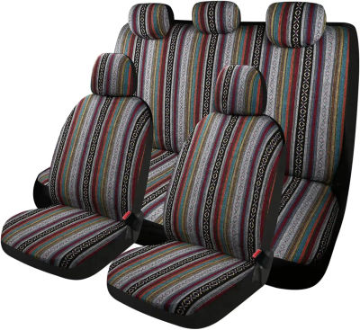 Funda de asiento de coche Universal tejida con manta de sillín Baja multicolor