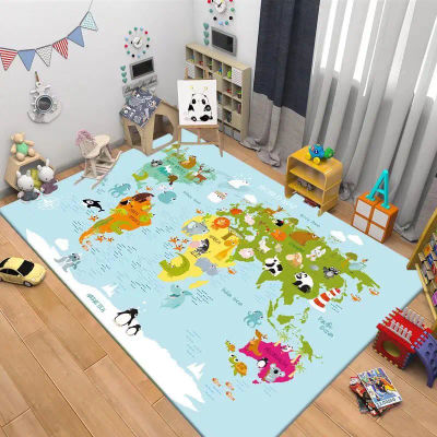 Alfombra de juego para bebés con diseño de mapa de navegación, tapete antideslizante decorativo para sala de estar y habitación infantil