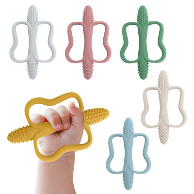 Juguetes para la dentición del bebé con asas de fácil agarre, juguetes para la dentición de silicona de calidad alimentaria, adecuados para bebés de 0 a 6 meses, 6-12 meses